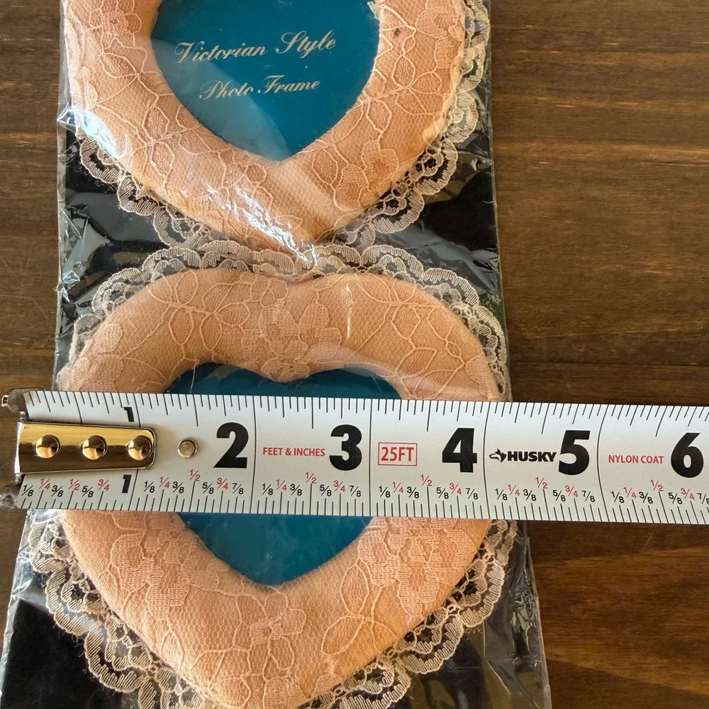 Set of 2 Vintage Grand Prix Victorian Style Heart Lace Photo Frames NOS Sealed
